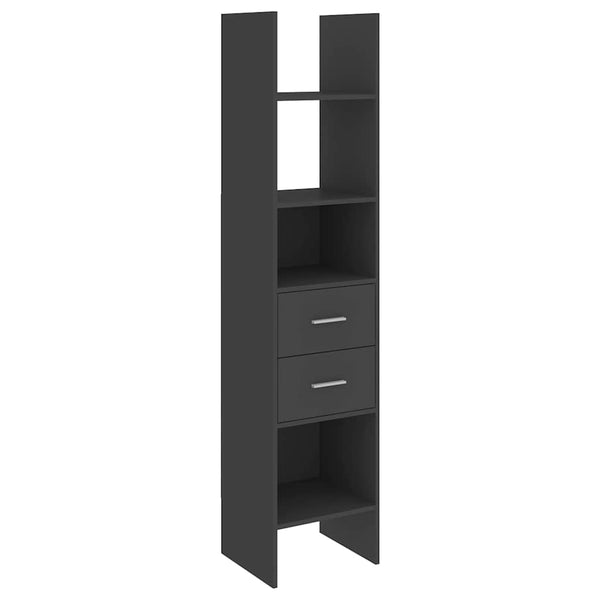 Kirjahylly harmaa 40x35x180 cm lastulevy