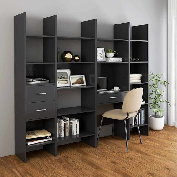 Kirjahylly harmaa 40x35x180 cm lastulevy