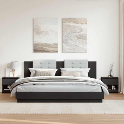 Musta yöpöydät Christoper 40x30x39cm (2 kpl puinen)