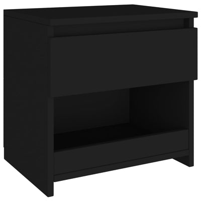 Yöpöydät 2 kpl musta 40x30x39 cm tekninen puu