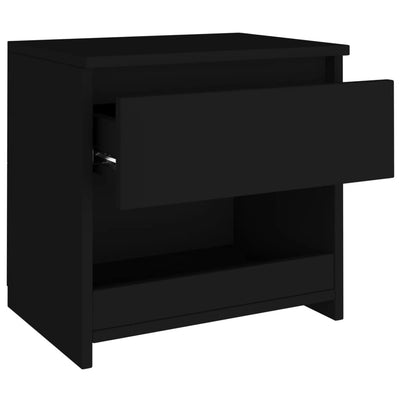 Yöpöydät 2 kpl musta 40x30x39 cm tekninen puu