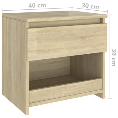 Yöpöydät 2 kpl Sonoma tammi 40x30x39 cm tekninen puu