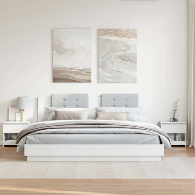 Valkoinen yöpöydät Christoper 40x30x39cm (2 kpl korkeakiilto puinen)