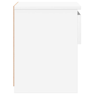 Valkoinen yöpöydät Christoper 40x30x39cm (2 kpl korkeakiilto puinen)