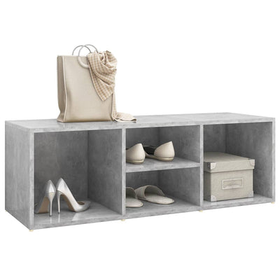 Kenkien säilytyspenkki betoninharmaa 105x35x35 cm lastulevy