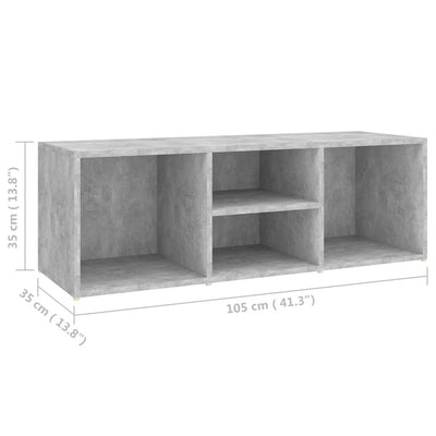 Kenkien säilytyspenkki betoninharmaa 105x35x35 cm lastulevy