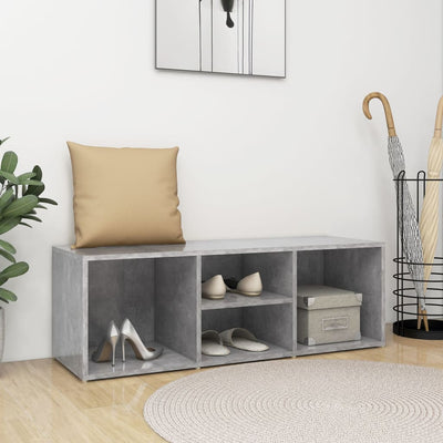 Kenkien säilytyspenkki betoninharmaa 105x35x35 cm lastulevy