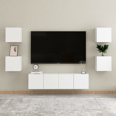 Seinäkiinnitettävät TV-tasot 2 kpl valkoinen 30,5x30x30 cm