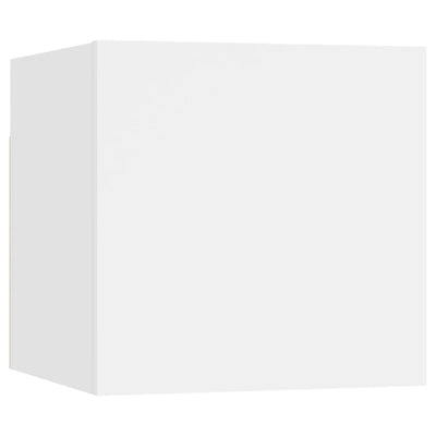 Seinäkiinnitettävä TV-taso 4 kpl valkoinen 30,5x30x30 cm