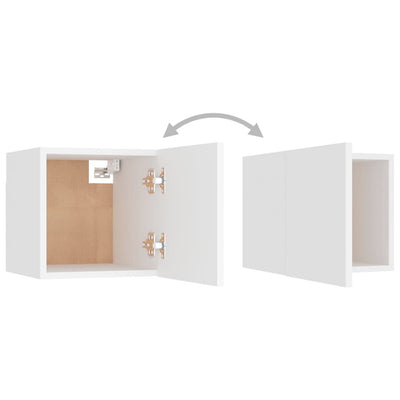 Seinäkiinnitettävä TV-taso 4 kpl valkoinen 30,5x30x30 cm