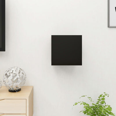 Seinäkiinnitettävä TV-taso musta 30,5x30x30 cm