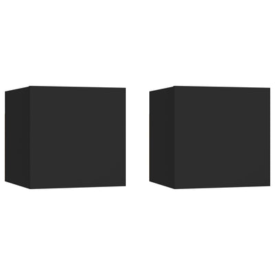 Seinäkiinnitettävät TV-tasot 2 kpl musta 30,5x30x30cm