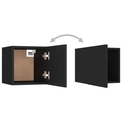 Seinäkiinnitettävä TV-taso 4 kpl musta 30,5x30x30 cm
