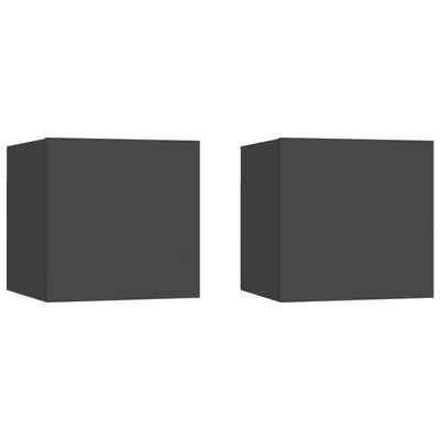 Seinäkiinnitettävät TV-tasot 2 kpl harmaa 30,5x30x30 cm