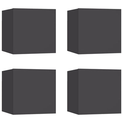 Seinäkiinnitettävä TV-taso 4 kpl harmaa 30,5x30x30 cm