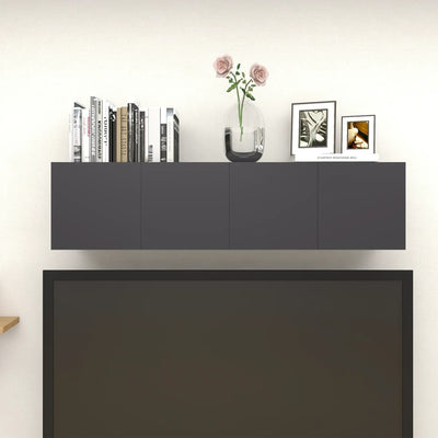 Seinäkiinnitettävä TV-taso 4 kpl harmaa 30,5x30x30 cm