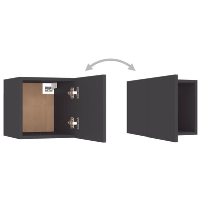 Seinäkiinnitettävä TV-taso 4 kpl harmaa 30,5x30x30 cm