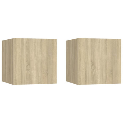 Seinäkiinnitettävät TV-tasot 2 kpl Sonoma-tammi 30,5x30x30 cm