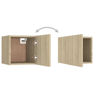 Seinäkiinnitettävät TV-tasot 2 kpl Sonoma-tammi 30,5x30x30 cm