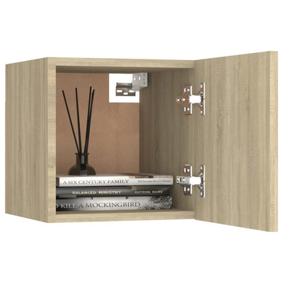Seinäkiinnitettävä TV-taso 4 kpl Sonoma-tammi 30,5x30x30 cm