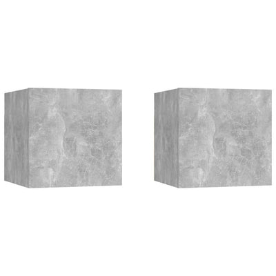 Seinäkiinnitettävät TV-tasot 2 kpl betoninharmaa 30,5x30x30 cm