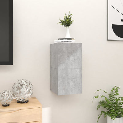 Seinäkiinnitettävät TV-tasot 2 kpl betoninharmaa 30,5x30x30 cm