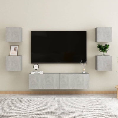 Seinäkiinnitettävät TV-tasot 2 kpl betoninharmaa 30,5x30x30 cm