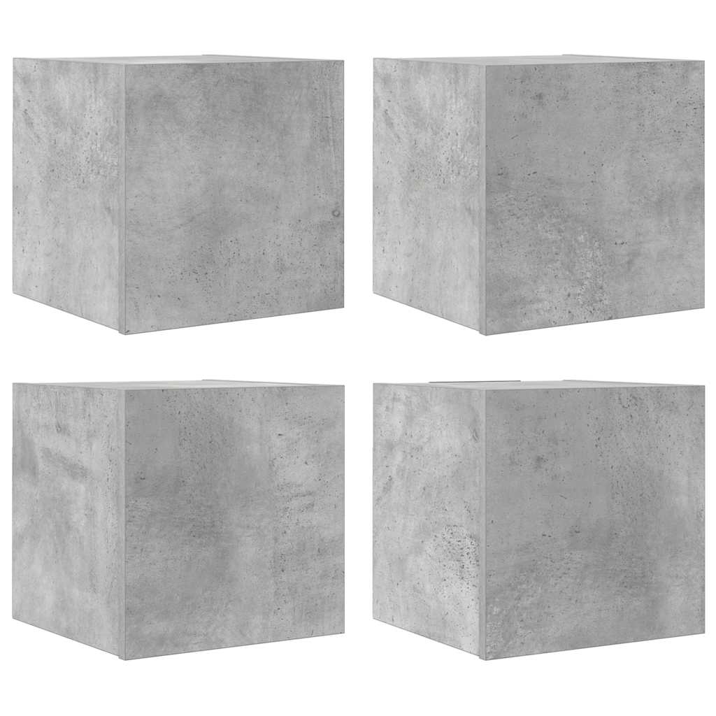 Seinäkiinnitettävä TV-taso 4 kpl betoninharmaa 30,5x30x30 cm