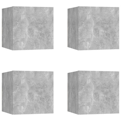 Seinäkiinnitettävä TV-taso 4 kpl betoninharmaa 30,5x30x30 cm
