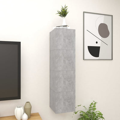 Seinäkiinnitettävä TV-taso 4 kpl betoninharmaa 30,5x30x30 cm