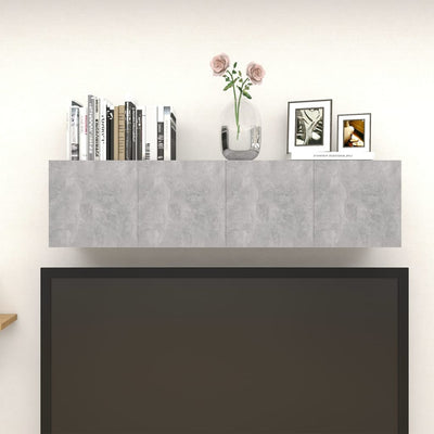 Seinäkiinnitettävä TV-taso 4 kpl betoninharmaa 30,5x30x30 cm