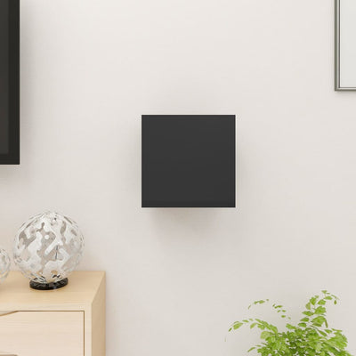 Seinäkiinnitettävä TV-taso korkeakiillto musta 30,5x30x30cm