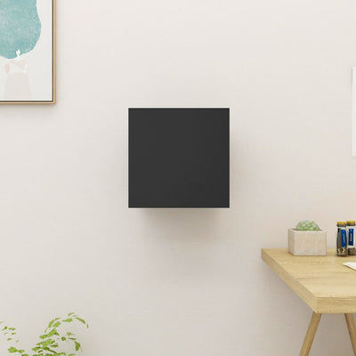 Seinäkiinnitettävä TV-taso korkeakiillto musta 30,5x30x30cm