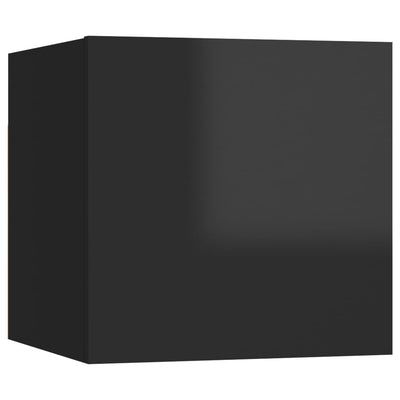 Seinäkiinnitettävät TV-tasot 2kpl kork.kiil. musta 30,5x30x30cm