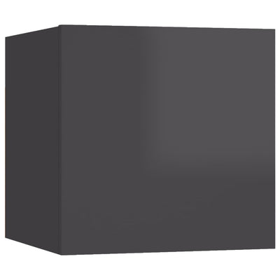 Seinäkiinnitettävä TV-taso korkeakiillto harmaa 30,5x30x30cm