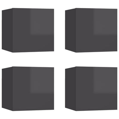 Seinäkiinnitettävä TV-taso 4 kpl kork.kiillto harm 30,5x30x30cm