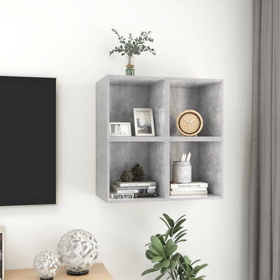 Seinäkaapit 2 kpl betoninharmaa 37x37x37 cm tekninen puu