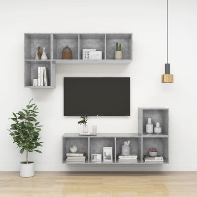 Seinäkaapit 2 kpl betoninharmaa 37x37x37 cm tekninen puu