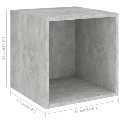 Seinäkaapit 2 kpl betoninharmaa 37x37x37 cm tekninen puu