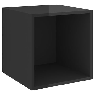 Seinäkaapit 2 kpl korkeakiilto musta 37x37x37 cm tekninen puu