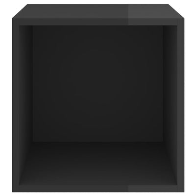 Seinäkaapit 2 kpl korkeakiilto musta 37x37x37 cm tekninen puu