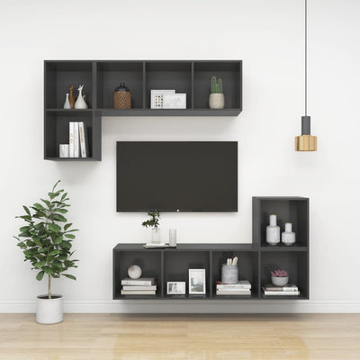 Seinäkiinnitettävä TV-taso harmaa 37x37x72 cm tekninen puu