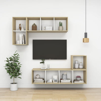 Seinäkiinnitettävä TV-taso tammi 37x37x72 cm tekninen puu