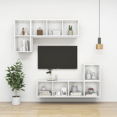 Seinäkiinnitettävä TV-taso kk. valk. 37x37x72 cm tekninen puu