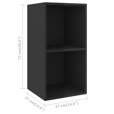 Seinäkiinnitettävä TV-taso kk. musta 37x37x72 cm tekninen puu