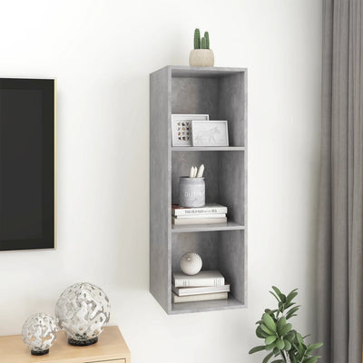 Seinäkiinnitettävä TV-taso harmaa 37x37x107 cm tekninen puu
