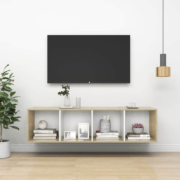 Seinäkiinnitettävä TV-taso tammi 37x37x142,5 cm tekninen puu