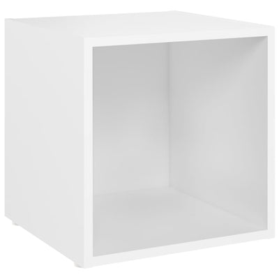 TV-tasot 4 kpl valkoinen 37x35x37 cm tekninen puu