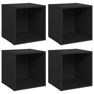 TV-tasot 4 kpl musta 37x35x37 cm tekninen puu