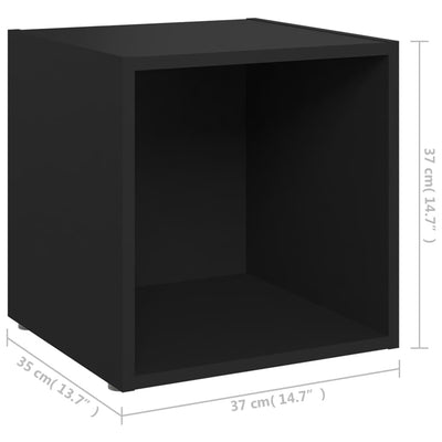 TV-tasot 4 kpl musta 37x35x37 cm tekninen puu